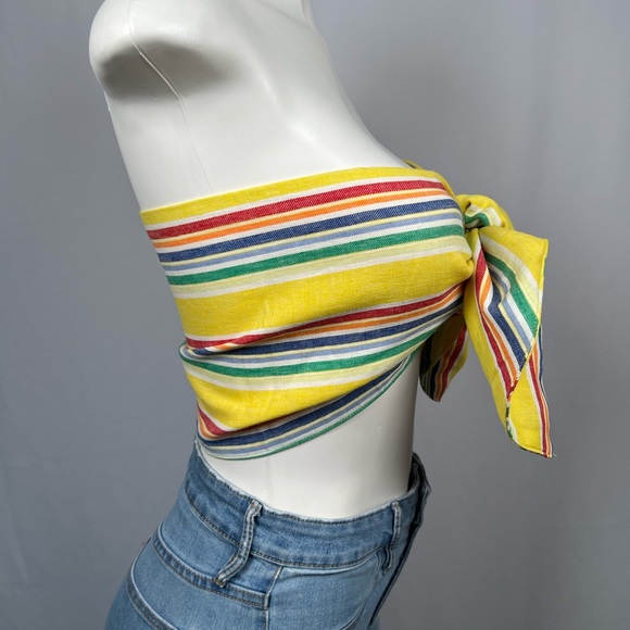 Rainbow Wrap Crop Top Size Medium - Picture 3 of 8